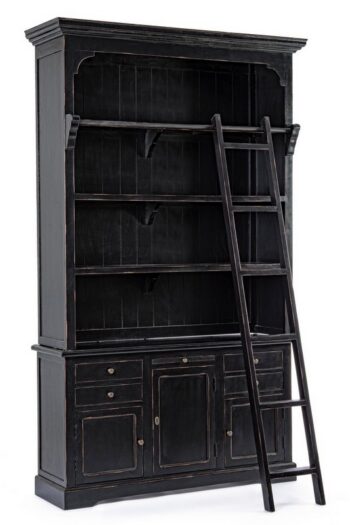 Libreria in legno nero Jefferson